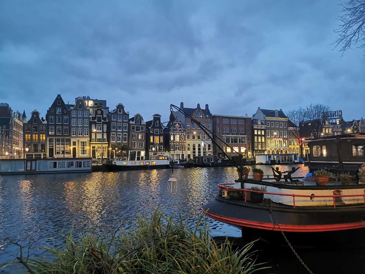 Amsterdam winter canal view